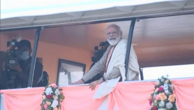 Narendra Modi in Varanasi: Prime Minister heads to Kashi Vishwanath temple on cruise boat Narendra Modi in Varanasi: Prime Minister heads to Kashi Vishwanath temple on cruise boat