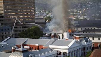 Six hours later, blaze continues to ravage South Africa's Parliament complex