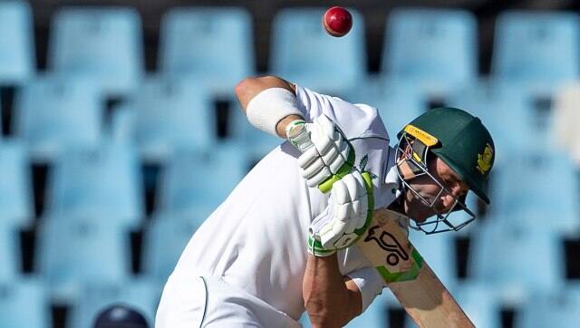 Dean Elgar copped several blows on his body during his match-winning innings. AP
