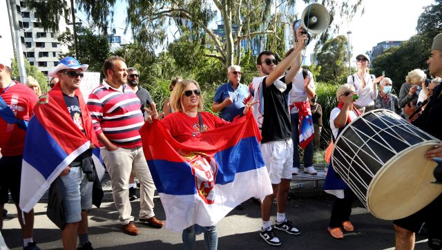 Novak Djokovic supporters protest star's treatment in detention centre Novak Djokovic supporters protest star's treatment in detention centre