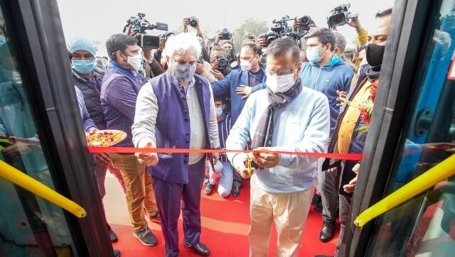 Delhi Chief Minister Arvind Kejriwal flags off first fully electric bus in city, says more 300 to join soon Delhi Chief Minister Arvind Kejriwal flags off first fully electric bus in city, says more 300 to join soon