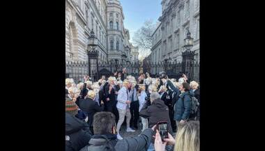 Watch: 100 people dressed as British Prime Minister Boris Johnson party outside 10 Downing Street