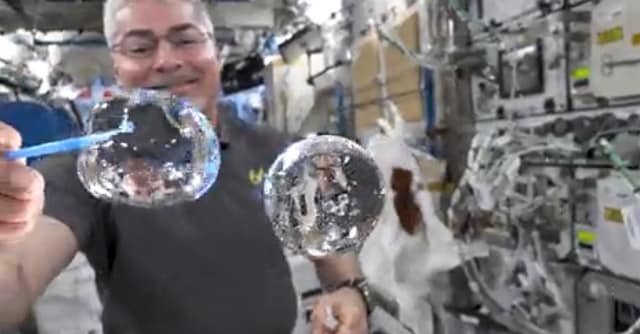 Watch: ISS experiment shows water spheres bouncing in microgravity; netizens in awe - Firstpost