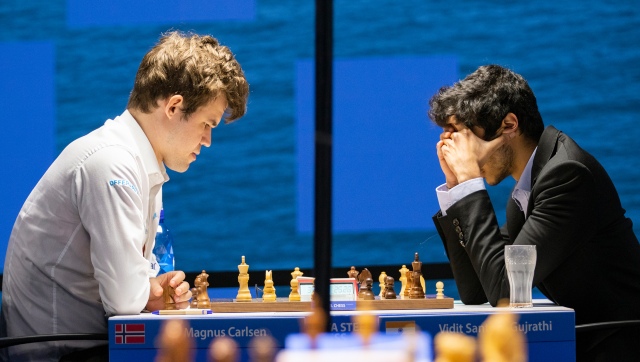 Tata Steel Chess 2022: Vidit Gujrathi holds Magnus Carlsen to draw, R Praggnanandhaa loses to Fabiano Caruana Tata Steel Chess 2022: Vidit Gujrathi holds Magnus Carlsen to draw, R Praggnanandhaa loses to Fabiano Caruana