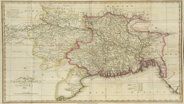 1813 Map of undivided Bengal 