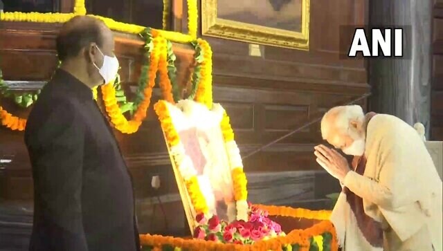 PM Modi pays floral tributes to Netaji Subhas Chandra Bose on his 125th birth anniversary PM Modi pays floral tributes to Netaji Subhas Chandra Bose on his 125th birth anniversary