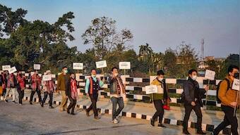In Nagaland, a 70-km-long walkathon demanding justice for 14 civilians killed by security forces, repeal of AFSPA