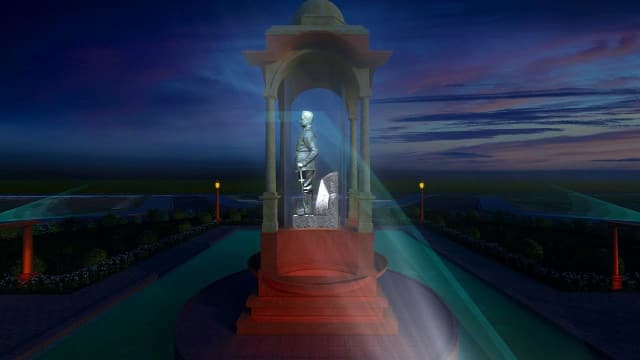 Till the statue is completed, a hologram of Netaji Subhash Chandra Bose will be installed. Image courtesy: News18