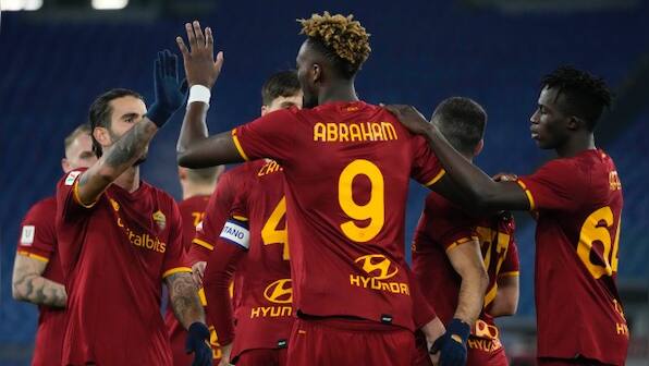 Coppa Italia: Tammy Abraham puts AS Roma in quarters after Lecce scare