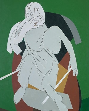 Tyeb Mehta, Rickshaw Puller, 2002 Acrylic on canvas, 59 x 35.5 in Sold for INR 20.6 crores (USD 2.86 million)
