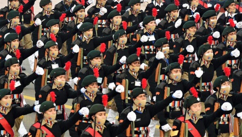 NCC cadets marched past on the occasion of the 73rd Republic Day Parade, at Rajpath, in New Delhi on Wednesday. According to PTI, the parade also saw the launch of the 'Shaheedon Ko Shat Shat Naman' programme by the NCC and a display of ten scrolls each of 75 meters prepared during the 'Kala Kumbh' event besides the installation of 10 large LED screens for a better viewing experience of spectators. Image Courtesr: ANI