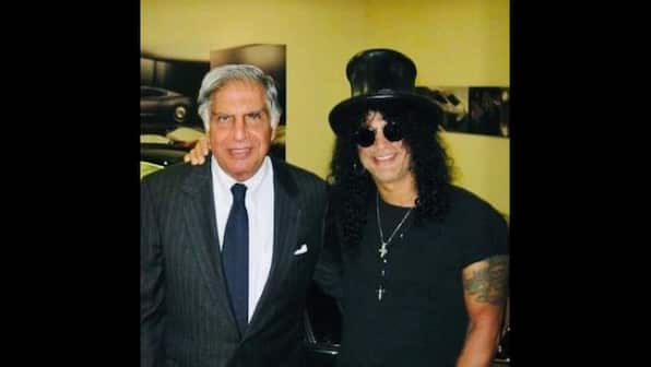 Ratan Tata posts throwback photo with Guns N' Roses guitarist Slash; internet users left amazed