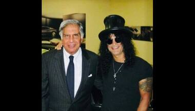 Ratan Tata posts throwback photo with Guns N' Roses guitarist Slash; internet users left amazed
