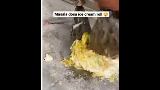 Delhi eatery serves masala dosa ice cream rolls, internet irked by weird food combo Delhi eatery serves masala dosa ice cream rolls, internet irked by weird food combo