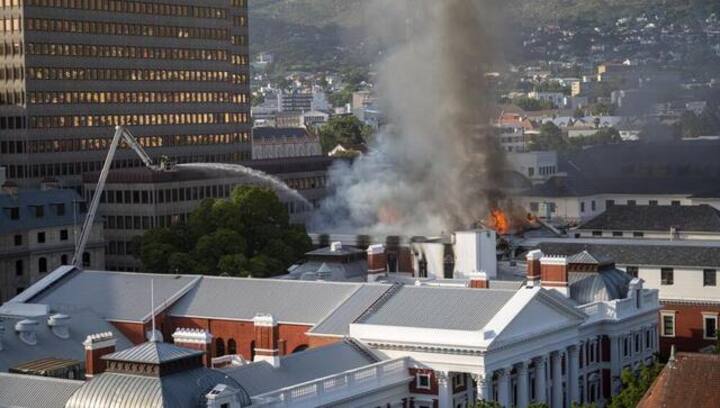 South Africa: Major fire breaks out in Cape Town parliament building; blaze yet to be brought under control