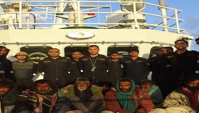 Pakistan boat with 10 crew members apprehended off Gujarat coast, brought to Porbandar for interrogation Pakistan boat with 10 crew members apprehended off Gujarat coast, brought to Porbandar for interrogation
