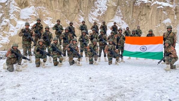 Images of National Flag unfurled at Galwan Valley on New Year released to counter China's propaganda video