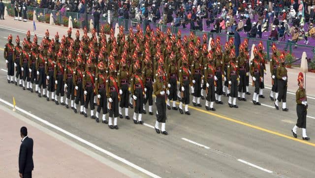 Lt. Manisha Bohra of the Army Ordnance Corps becomes the first woman to lead its all-male contingent at the Rajpath parade on Republic Day. Image Courtesy: Press Information Bureau