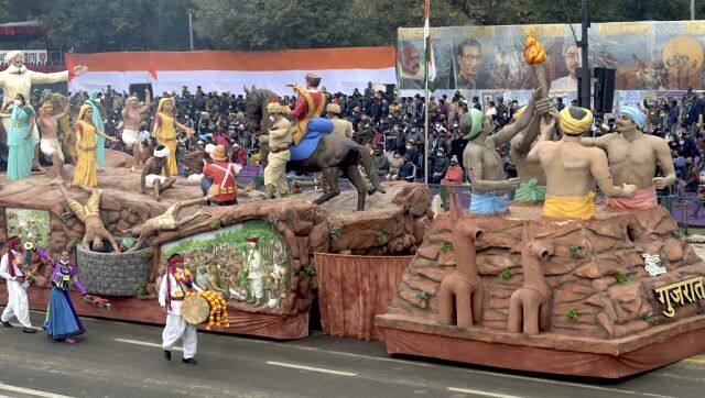 A tableaux of the Gujarat takes part during the full dress rehearsal for the upcoming Indian Republic Day parade. AFP