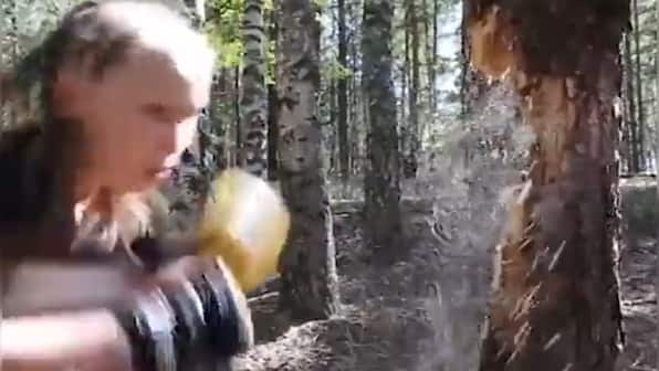 'World's strongest girl': Russian boxer knocks down tree with lethal punches, watch viral video here