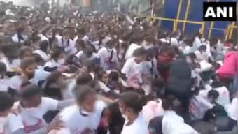 Watch: Stampede-like situation at Congress' marathon in Uttar Pradesh amid surging COVID-19 cases