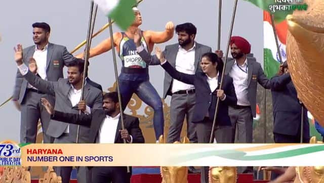 Haryana's tableau showcased the state's policies in encouraging sports. ANI
