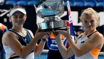Australian Open 2022: Barbora Krejcikova and Katerina Siniakova fight back to win women's doubles crown