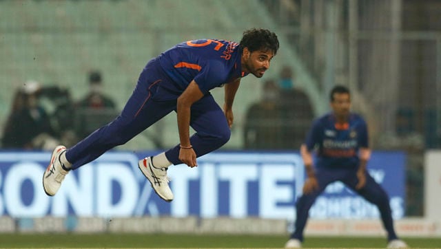 Yuzvendra Chahal, Ravi Bishnoi and Bhuvneshwar Kumar (in photo) took a wicket each, but Bhuvneshwar was the economical bowler among them, with an economy rate of 7.20. Sportzpics 