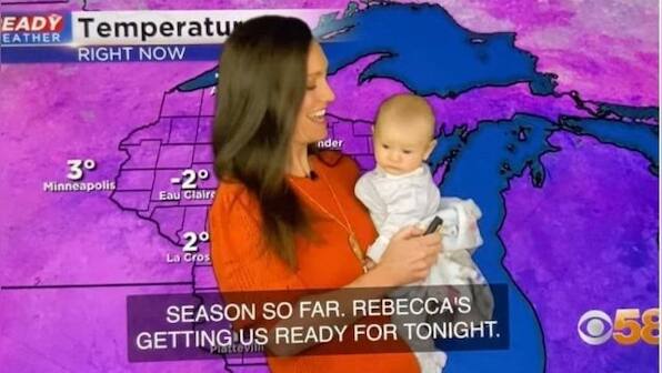 Meteorologist mom wins hearts for carrying her baby while presenting weather forecast