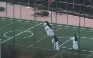Netizens cheer as four Italian nuns play football, watch viral video here