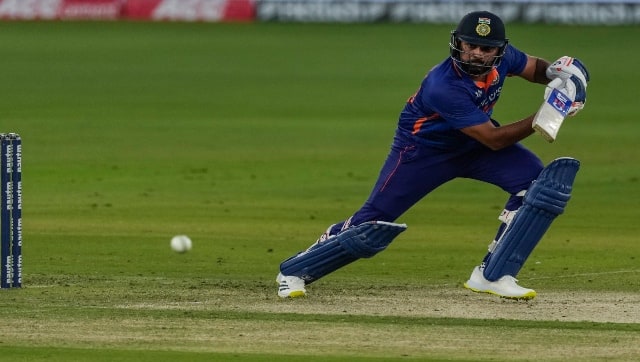 India's Rohit Sharma bats during the first one day international cricket match against West Indies in Ahmedabad, India, Sunday, Feb. 6, 2022. AP