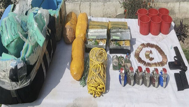 J&K: Security forces recover large consignment of arms, ammunition from TRF drone, avert major attack J&K: Security forces recover large consignment of arms, ammunition from TRF drone, avert major attack