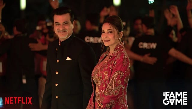 Sanjay Kapoor, Madhuri Dixit in a still from The Fame Game