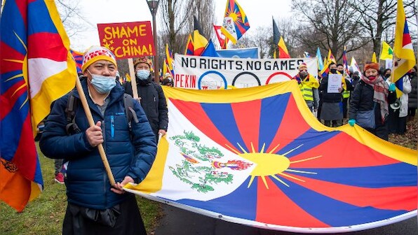 Beijing Winter Olympics 2022: Tibetan activists protest against 'Games of shame' at IOC headquarters