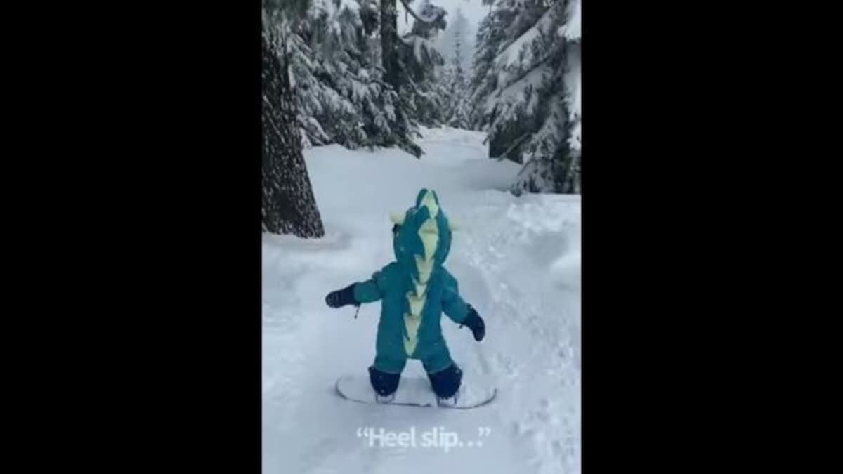 Watch: 4-year-old girl delights internet with her motivational talk while snowboarding