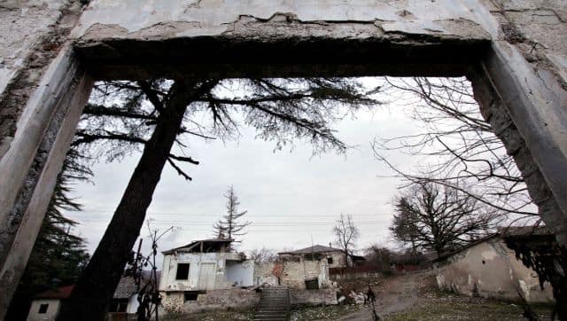 The ruins in Kodori Gorge village of Tsibilda. Abkhazia broke away from Georgia in a 1992-1993 war in which several thousand perished on both sides. AFP