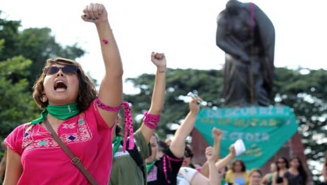 File image of activists supporting the decriminalisation of abortion in Mexico. AFP