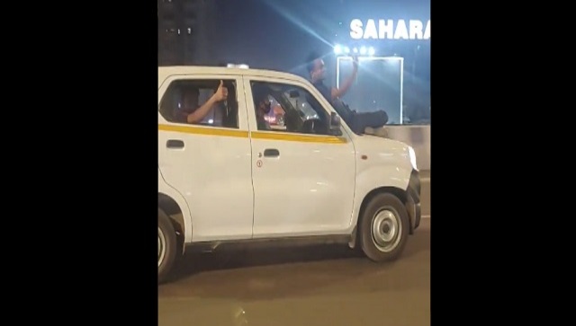 Watch: Men perform dangerous car stunt near Bandra Worli Sea Link; arrested Watch: Men perform dangerous car stunt near Bandra Worli Sea Link; arrested