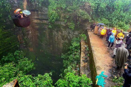 Search and rescue operations at the coal mine in East Jaintia Hills of Meghalaya. PTI