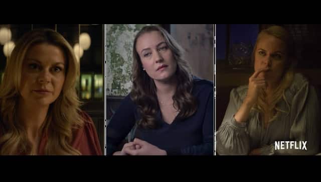 Three of the women Shimon Hayut conned come together to tell their story on The Tinder Swindler. Picture: Netflix