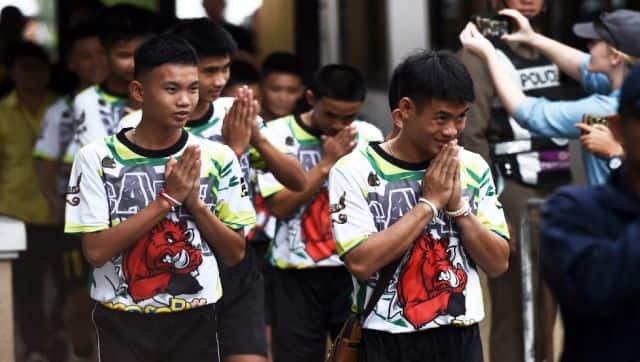 File image of some of the twelve Thai boys, rescued from a flooded cave after being trapped. AFP