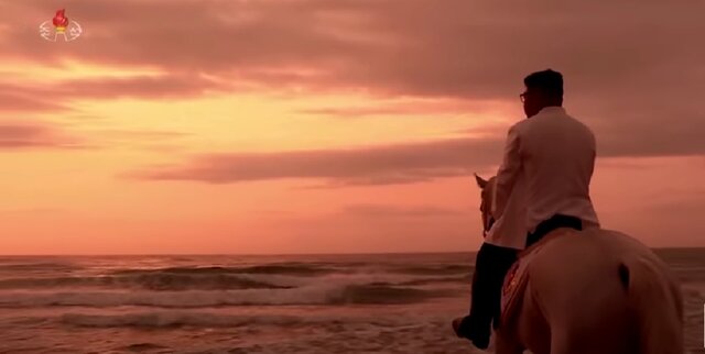 North Korean leader Kim Jong Un rides white horse in latest propaganda video North Korean leader Kim Jong Un rides white horse in latest propaganda video