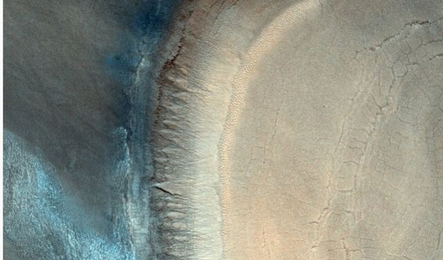 ESA posts incredible pictures of ice-rich impact crater on Mars; check details here ESA posts incredible pictures of ice-rich impact crater on Mars; check details here