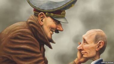 Ukraine tweets cartoon showing Adolf Hitler with Vladimir Putin amid Russian attack