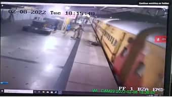 Watch: RPF officers save passenger who fell while deboarding moving train in Telangana