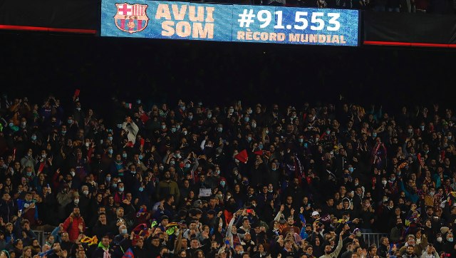 Women's Champions League: World record 91,553 see Barcelona beat Real Madrid to reach semis; PSG down Bayern Munich Women's Champions League: World record 91,553 see Barcelona beat Real Madrid to reach semis; PSG down Bayern Munich