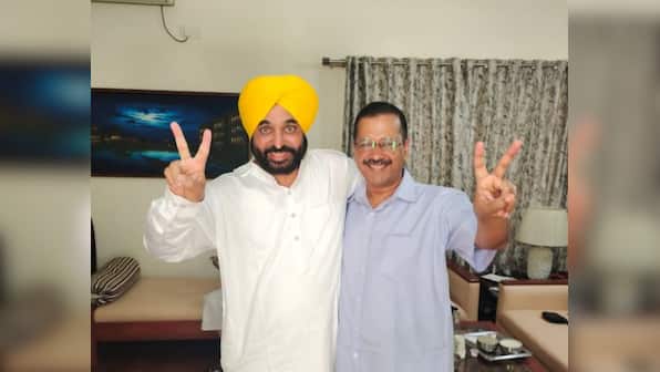 Day after historic Punjab poll win, AAP CM face Bhagwant Mann meets Kejriwal in Delhi