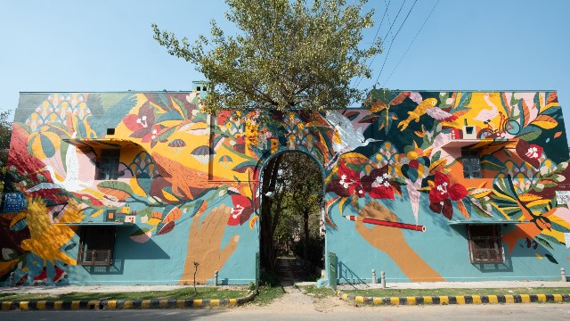 Out of water, on the wall: Lodhi Colony’s latest mural breaks travel boundaries Out of water, on the wall: Lodhi Colony’s latest mural breaks travel boundaries