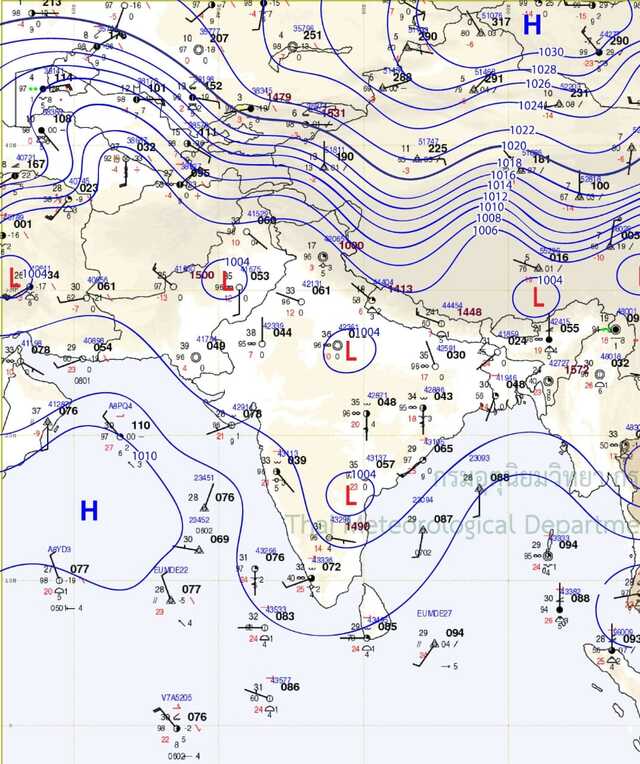 (In Chart: High pressure over arabian sea, The Ridge is expected to shift inland towards west India)