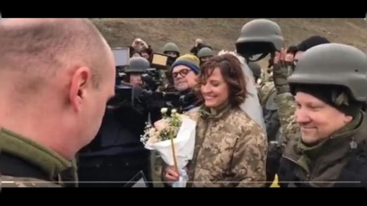 Viral video: Ukrainian couple ties knot on war front, here's how Twitter reacted